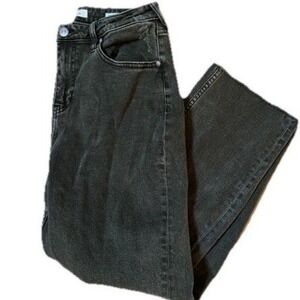 Cleo + Wolf Jeans Womens‎ 30 High Rise Straight Distressed Washed Black Denim